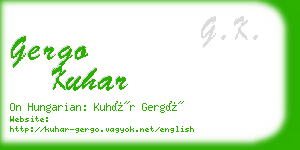 gergo kuhar business card